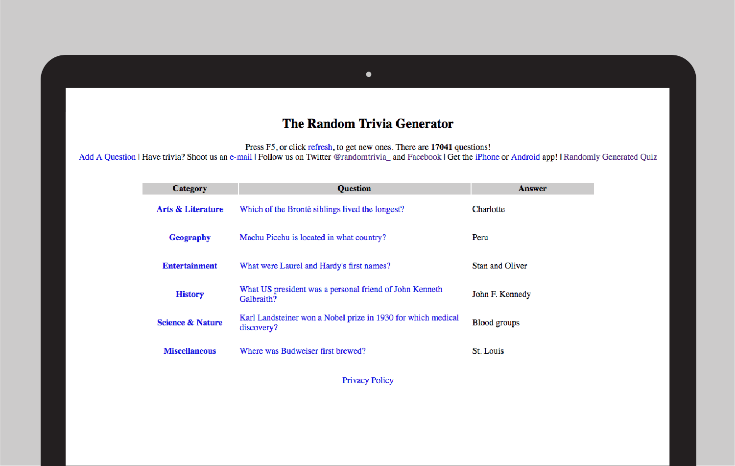 old website